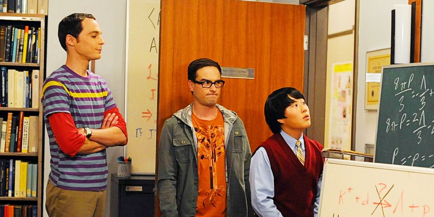 Sheldon, Leonard, and Dennis Kim in The Big Bang Theory