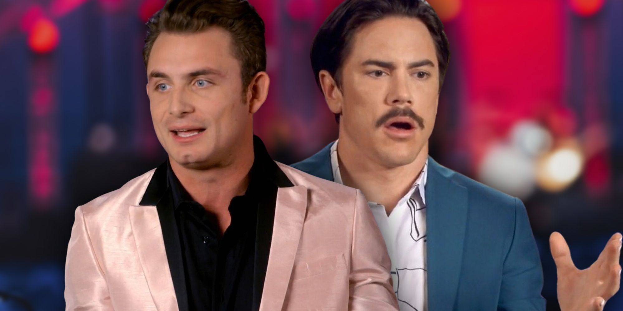 Imagens lado a lado de James Kennedy e Tom Sandoval de Vanderpump Rules