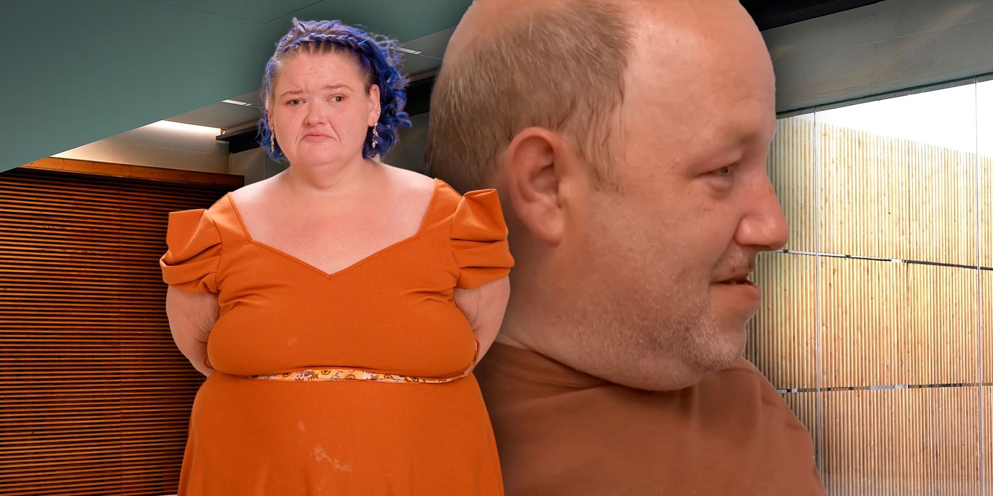 1000-Lb Sisters' Amy Slaton and Michael Halterman looking sad and serious, respectively
