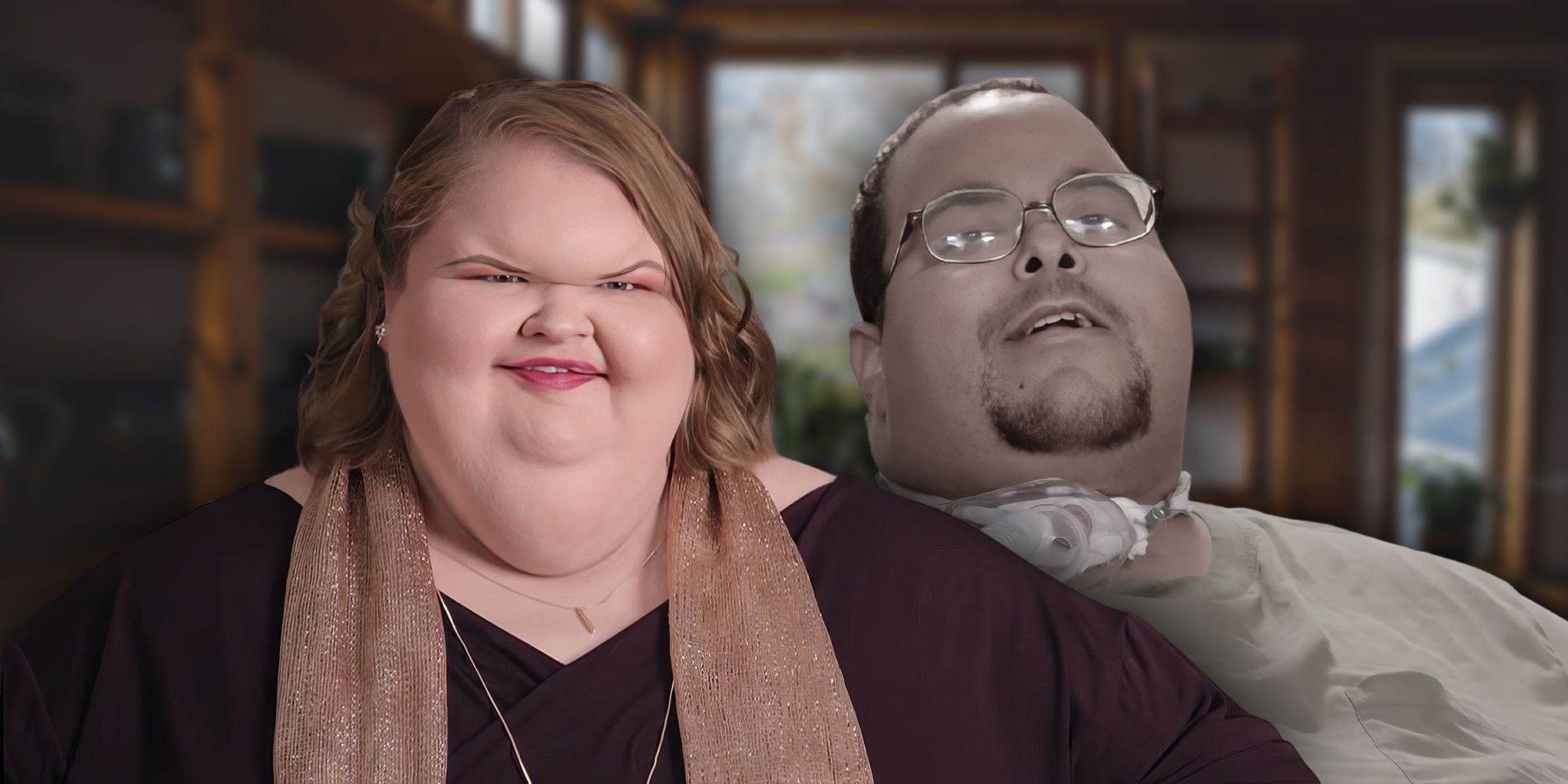Tammy Slaton and Caleb Willingham from 1000-lb Sisters smiling and relaxing together