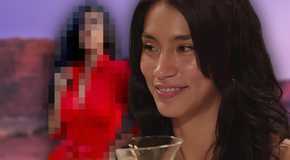 Jeniffer Tarazona 90 Day Fiancé looking sideways and blurred figure behind her
