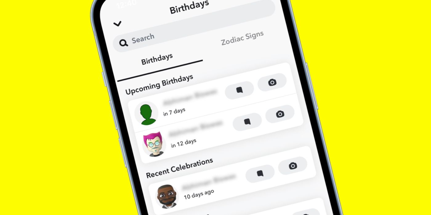 Snapchat menampilkan ulang tahun teman