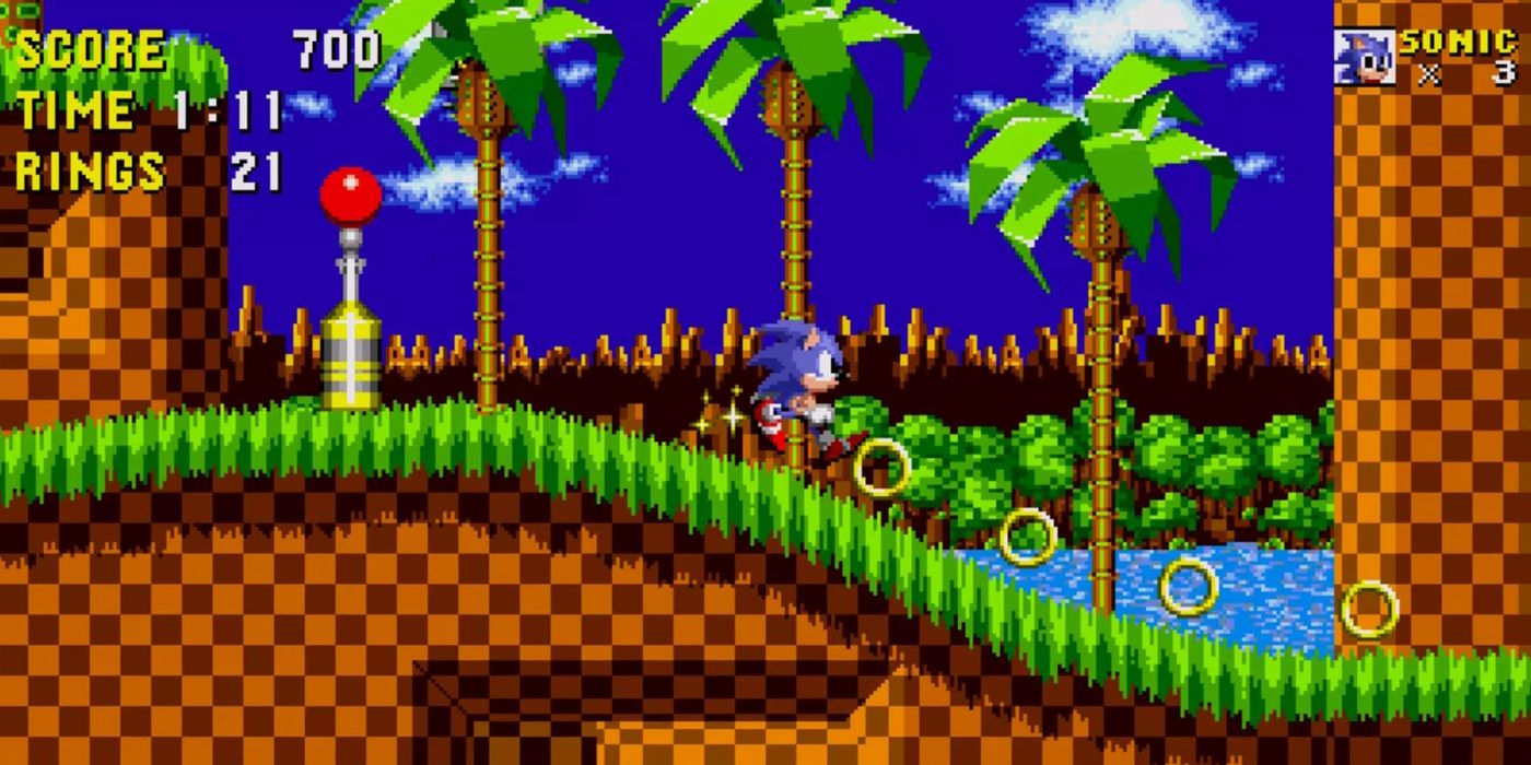 Sonic the Hedgehog, Sonic runs through Green Hill Zone