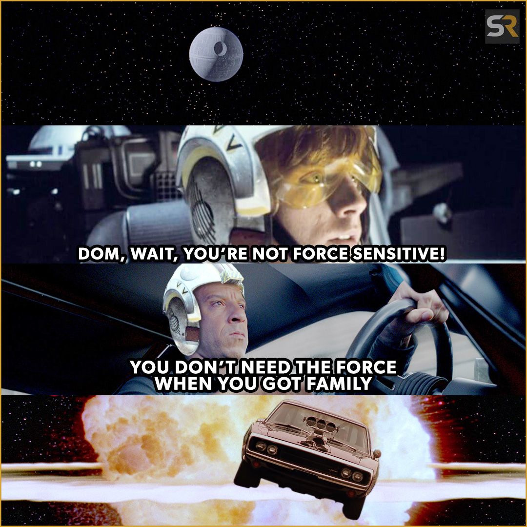Dom Toretto destroys the Death Star in a meme