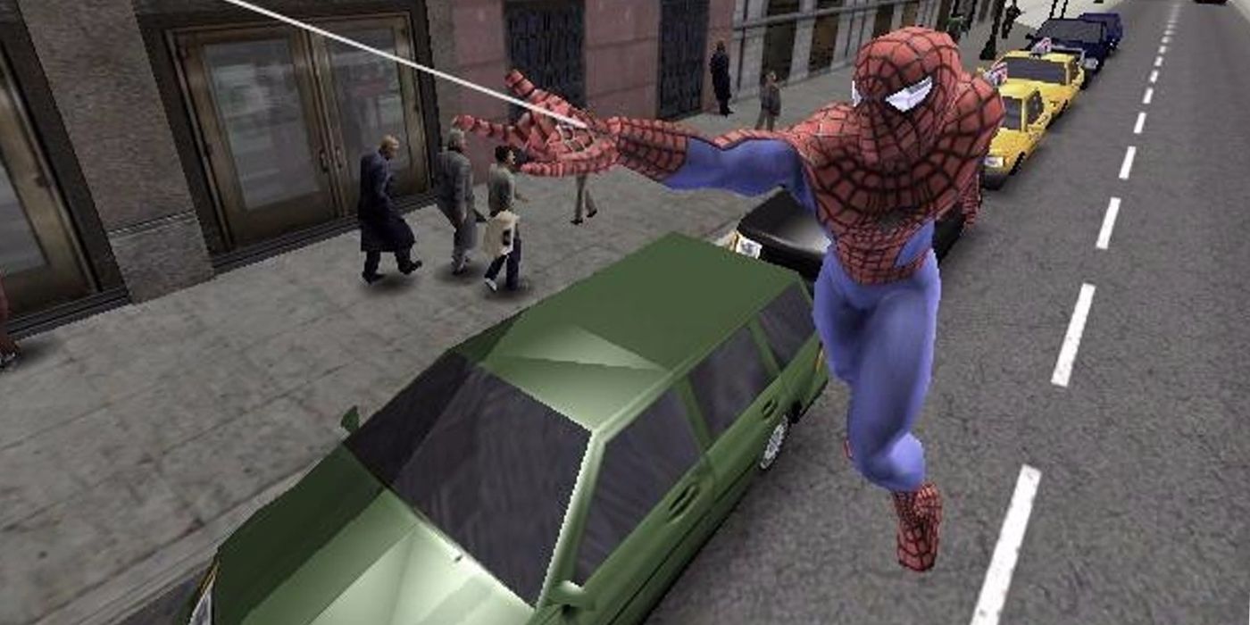 O Homem-Aranha se lança em um jogo de ligação ao filme Homem-Aranha 2 de 2004