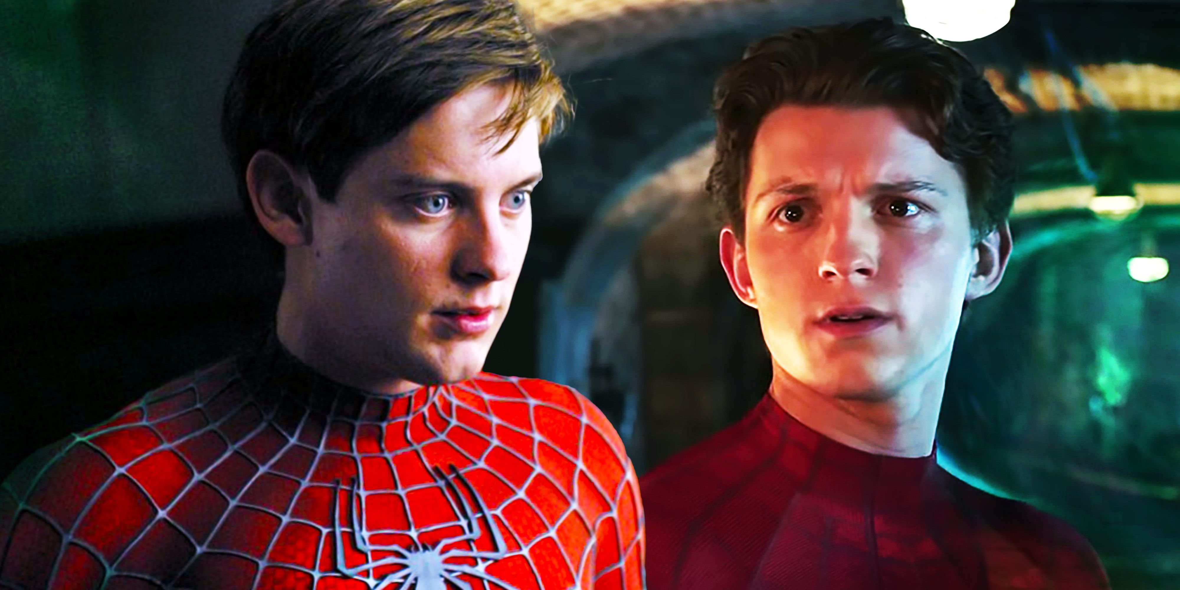 Spider-Man Tobey Maguire and Tom Holland