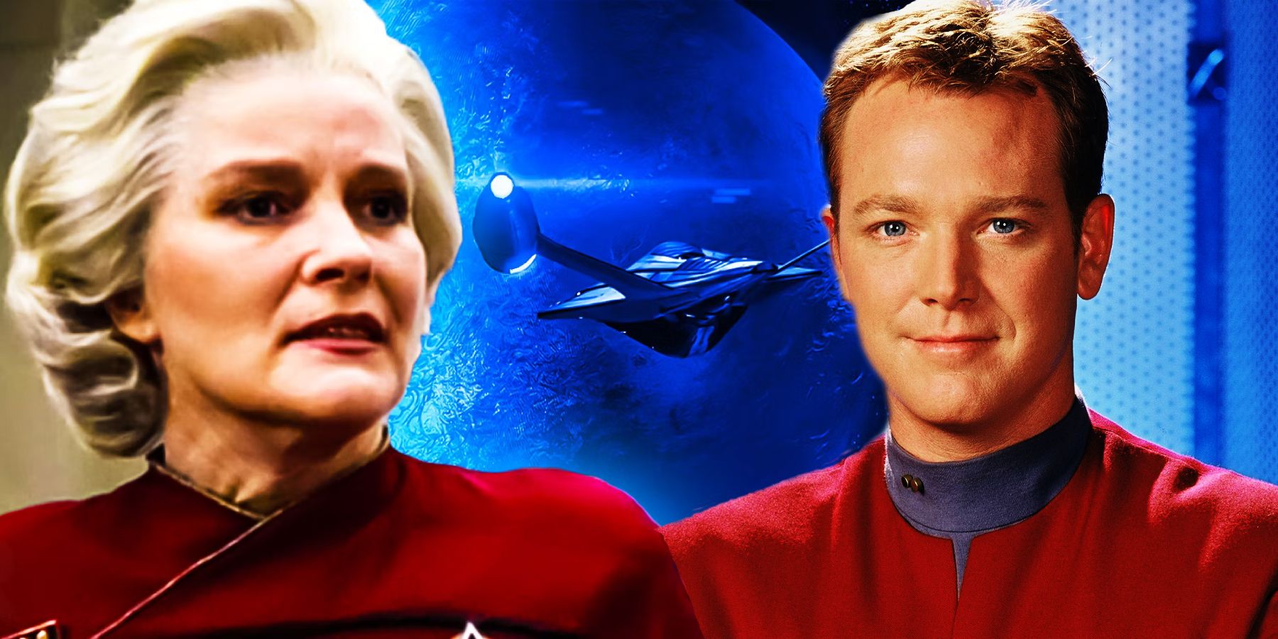 Kate Mulgrew and Robert Duncan MacNeill from Star Trek: Voyager