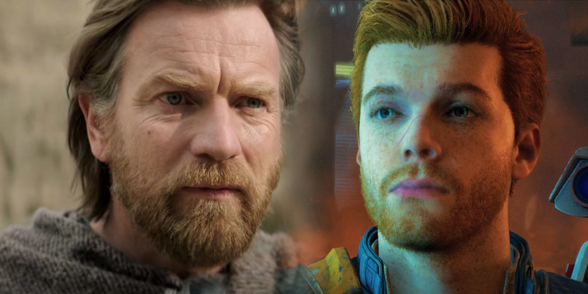 Obi-Wan Kenobi pictured next to Cal Kestis.