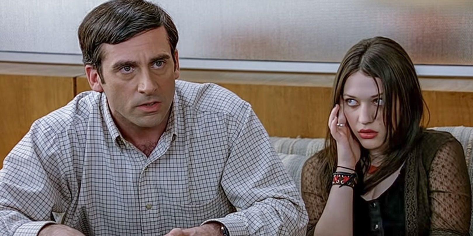 Steve Carell and Kat Dennings in a sexual health clinic in The 40-Year-Old Virgin