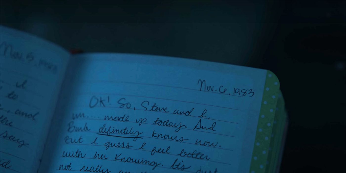 Stranger Things Nancy's diary in the Upside Down