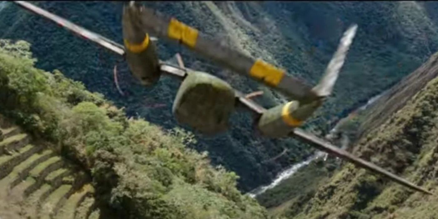 Stratosphere flying over hills in Trransformers Rise of the Beasts