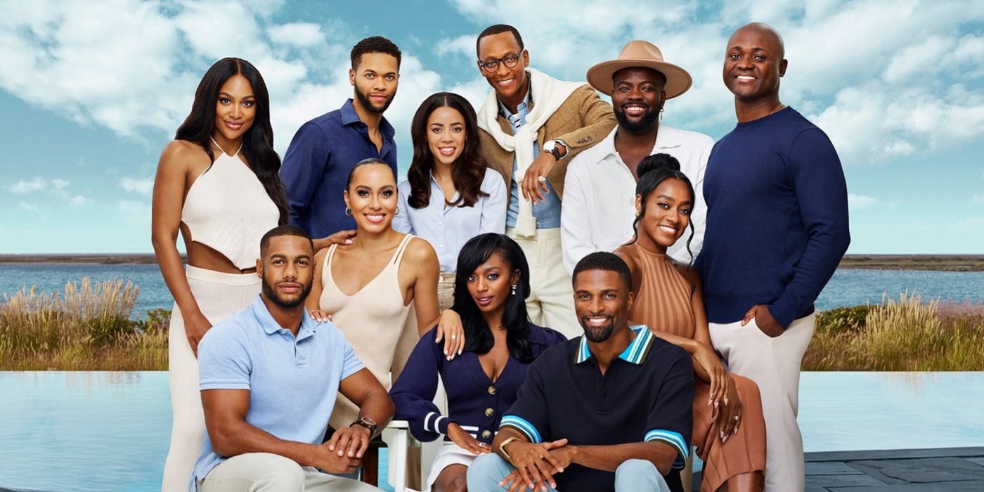 The cast of Summer House Martha's Vineyard pose for a promo image 