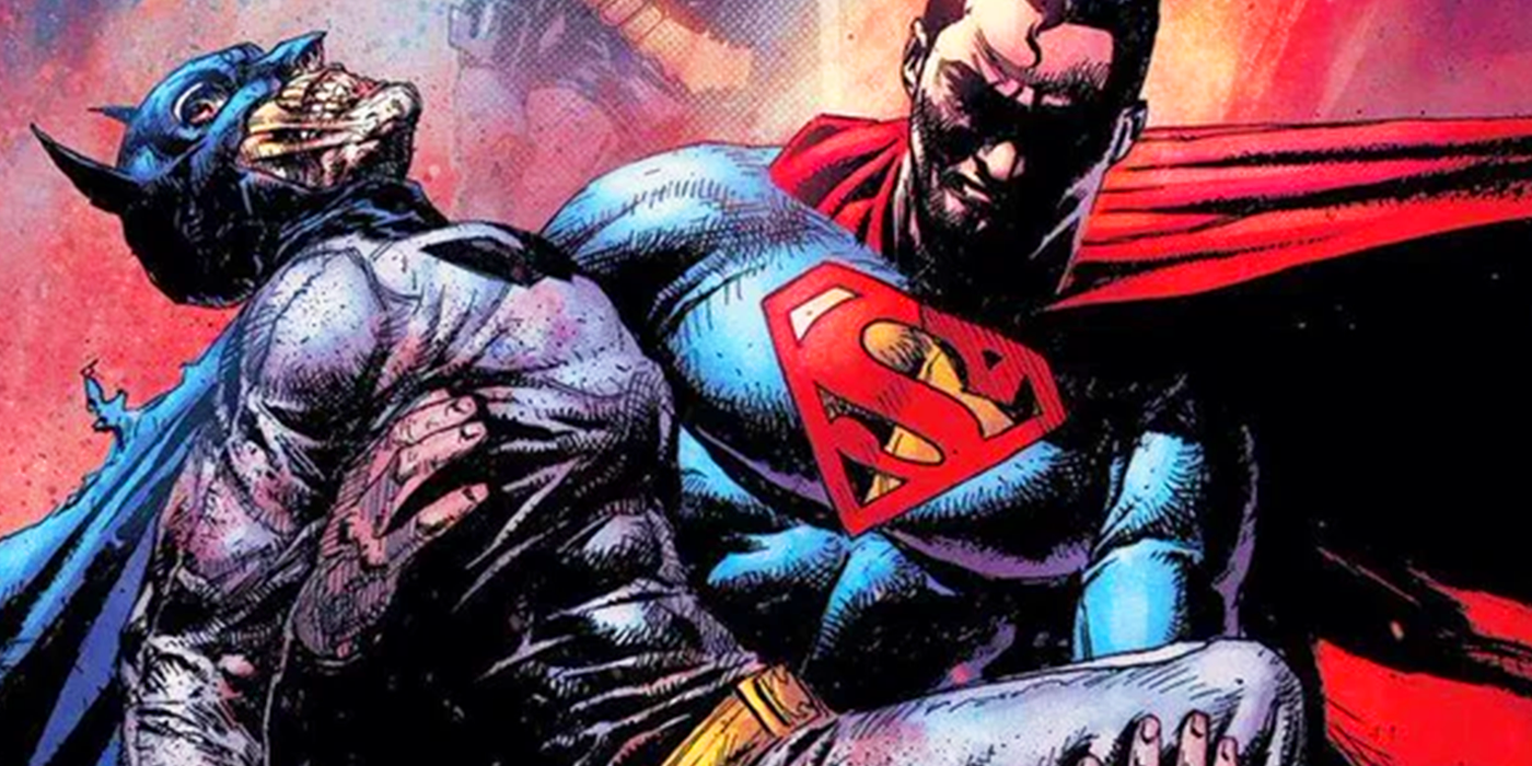 superman with dead batman in dc comics