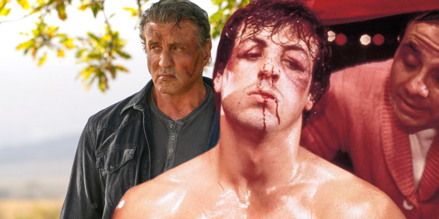 Sylvester Stallone as John Rambo and Rocky Balboa