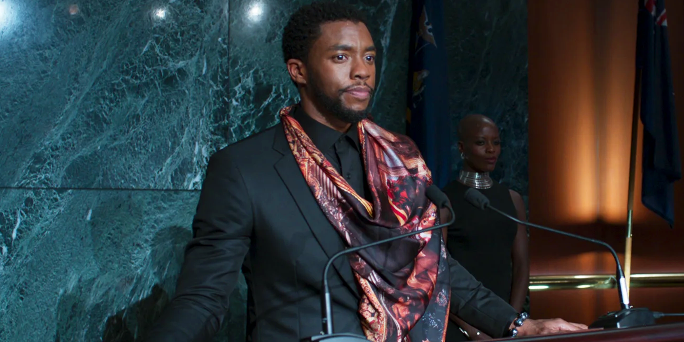 t'challa at united nations in black panther post-credits scene