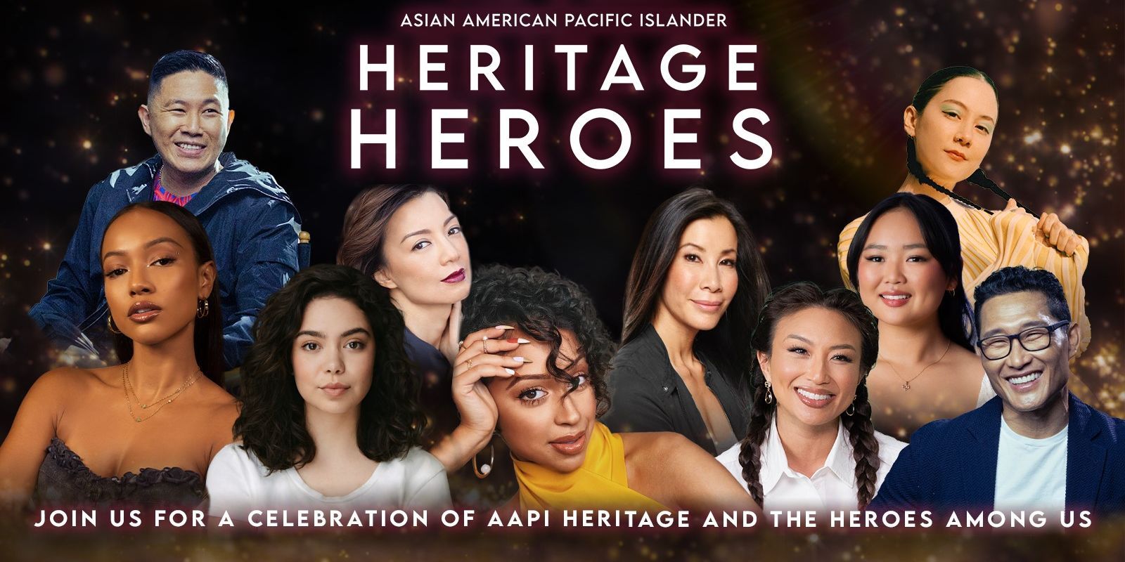 TAAF AAPI Heritage Heroes posters with headshots of notable AAPI professionals.