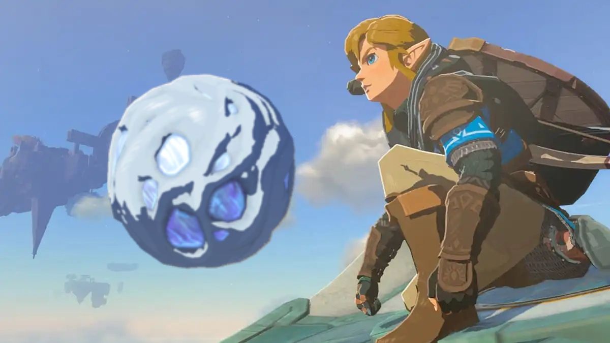 Link berdiri berpose di samping Ice Like Stone.