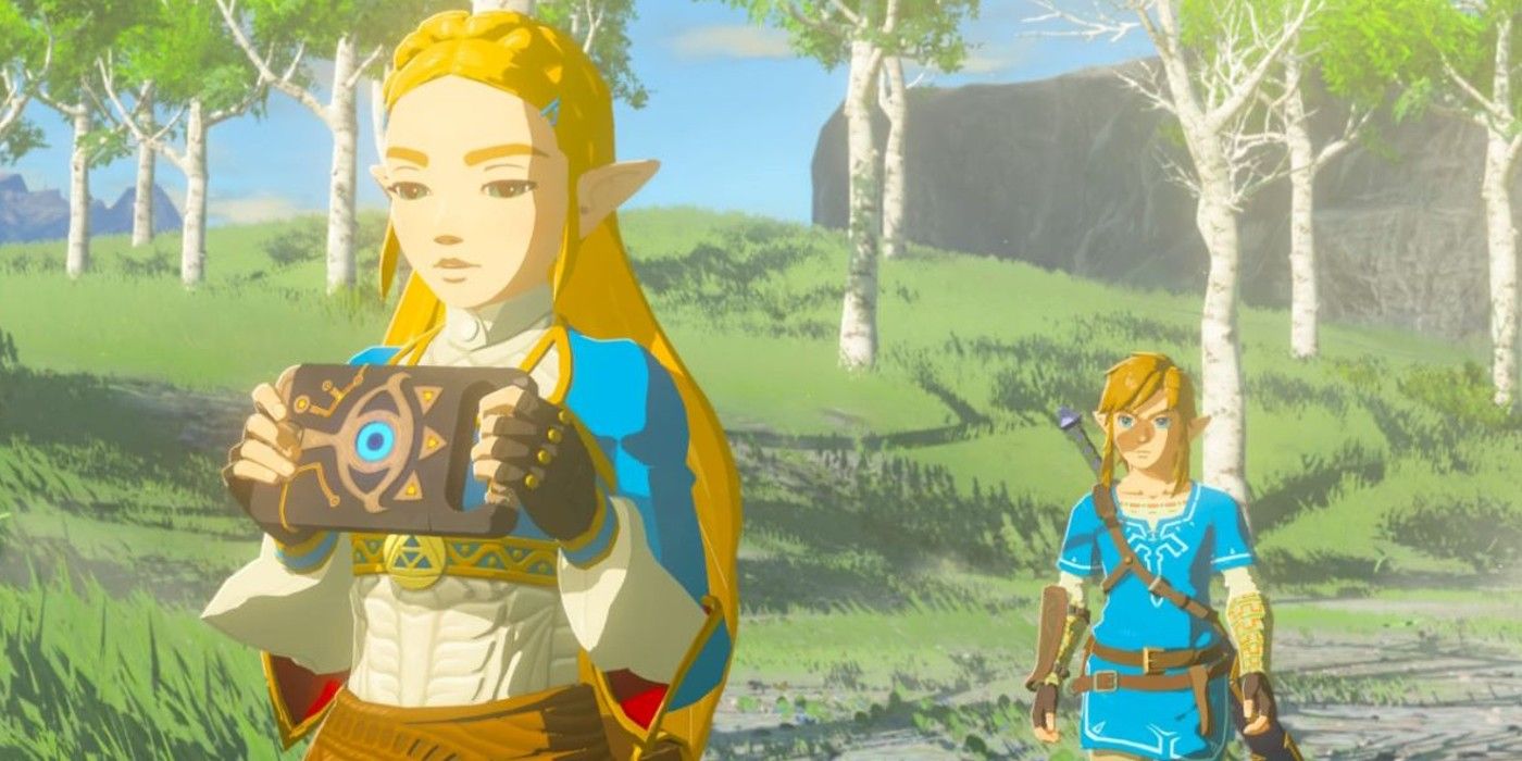 Tears Of The Kingdom perdeu uma grande oportunidade sem Zelda jogável - Princesa Zelda de costas para Link, de Breath of the Wild