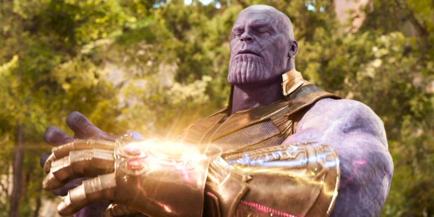 Thanos with the Infinity Gauntlet in Avengers: Infinity War