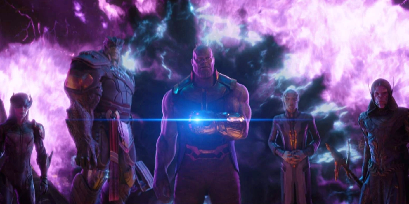 thanos with the black order in avengers infinity war