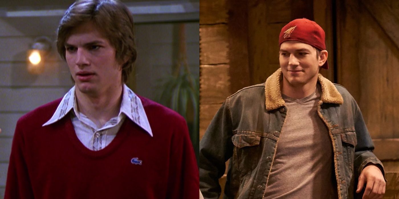 A split image of Ashton Kutcher in That '70s Show and The Ranch