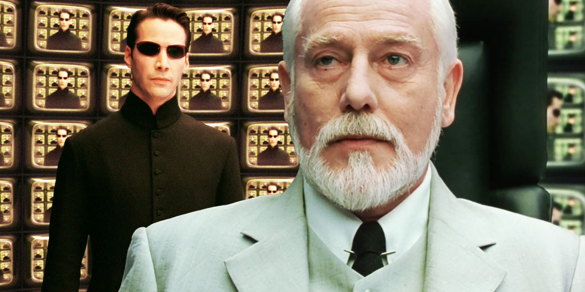 The Architect and Neo in The Matrix