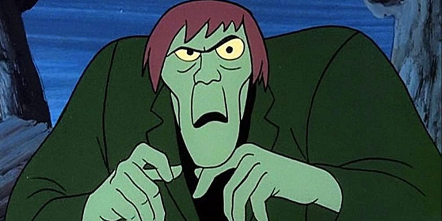 The Creeper stares directly at the camera in the original Scooby Doo series