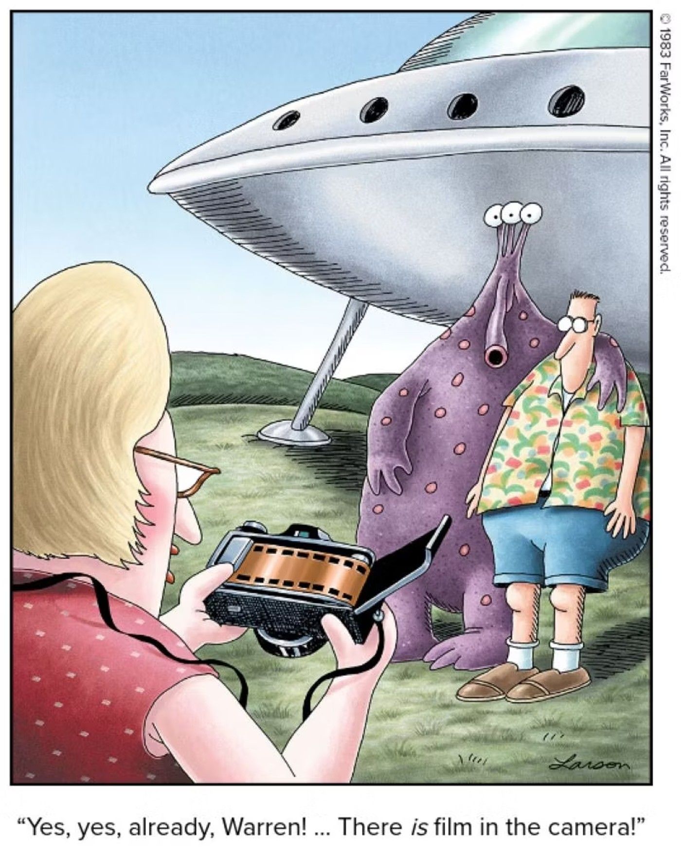 the far side alien picture in the camera