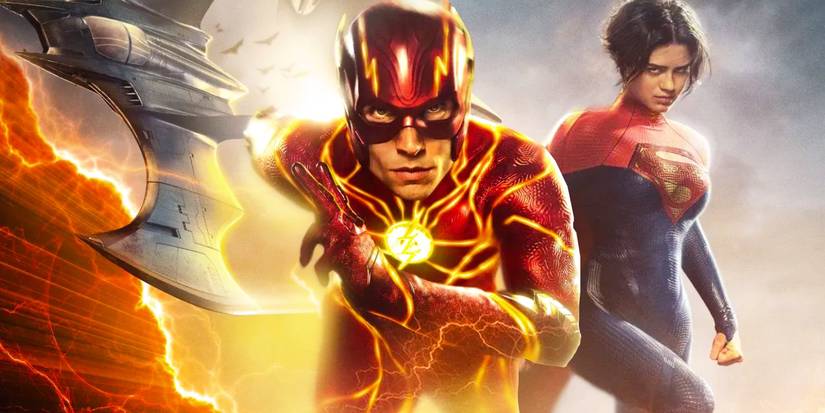 The Flash and Supergirl with Keaton's Batwing