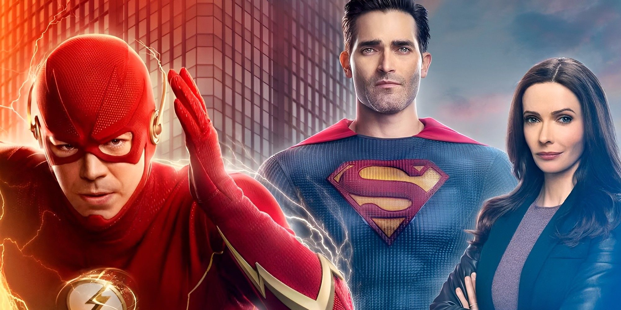 The Flash and Superman & Lois side by side in a The CW poster.