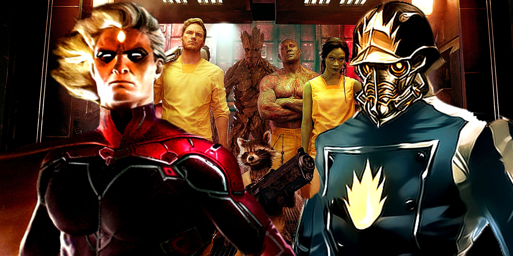 The Guardians of the Galaxy and Adam Warlock in Marvel