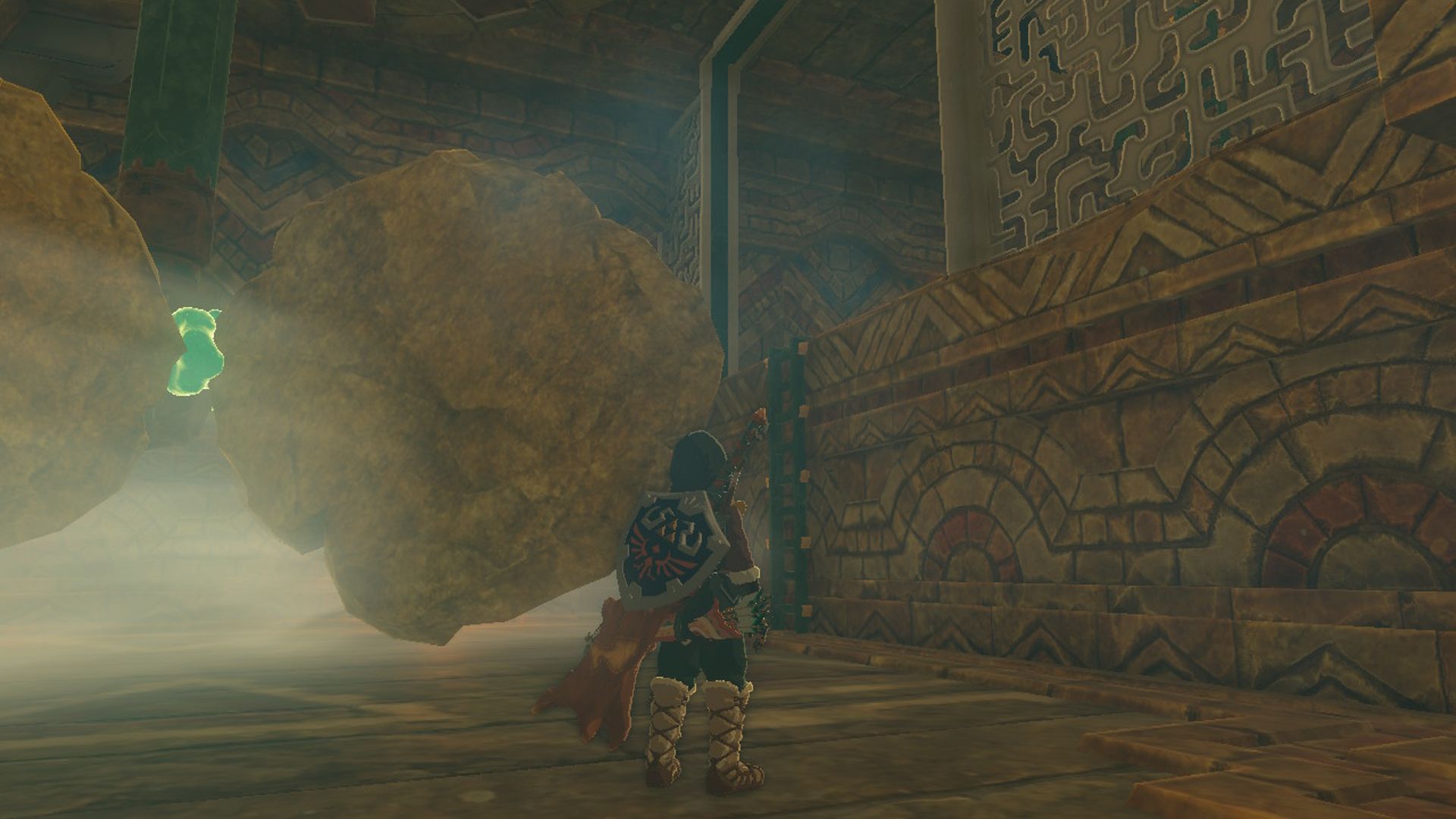 The Legend Of Zelda Tears Of The Kingdom Link Mendekati Tangga Ke Ruang Turbin Kuil Angin Keempat