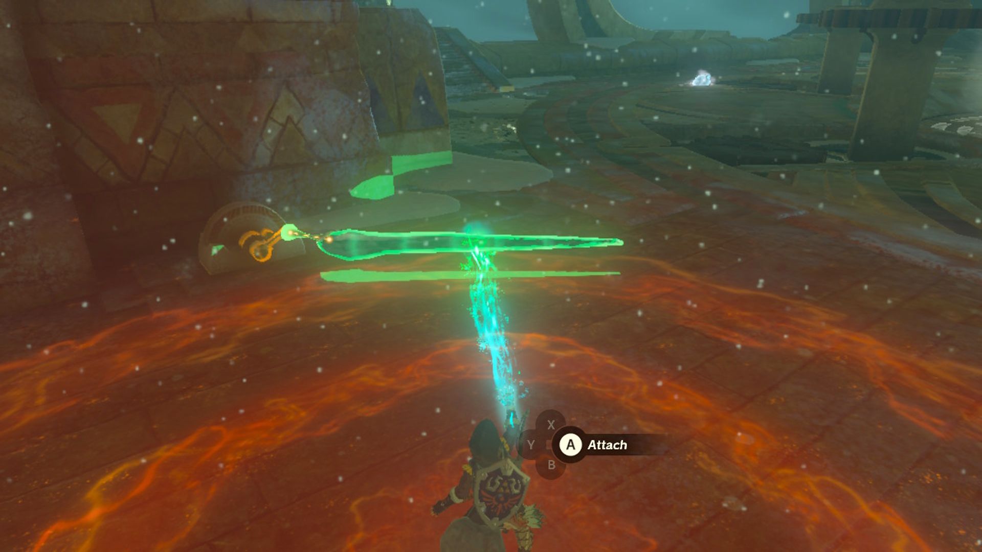 The Legend Of Zelda Tautan Air Mata Kerajaan Memasang Es Ke Tuas Menggunakan Ultrahand Untuk Mengakses Turbin Kuil Angin Kedua