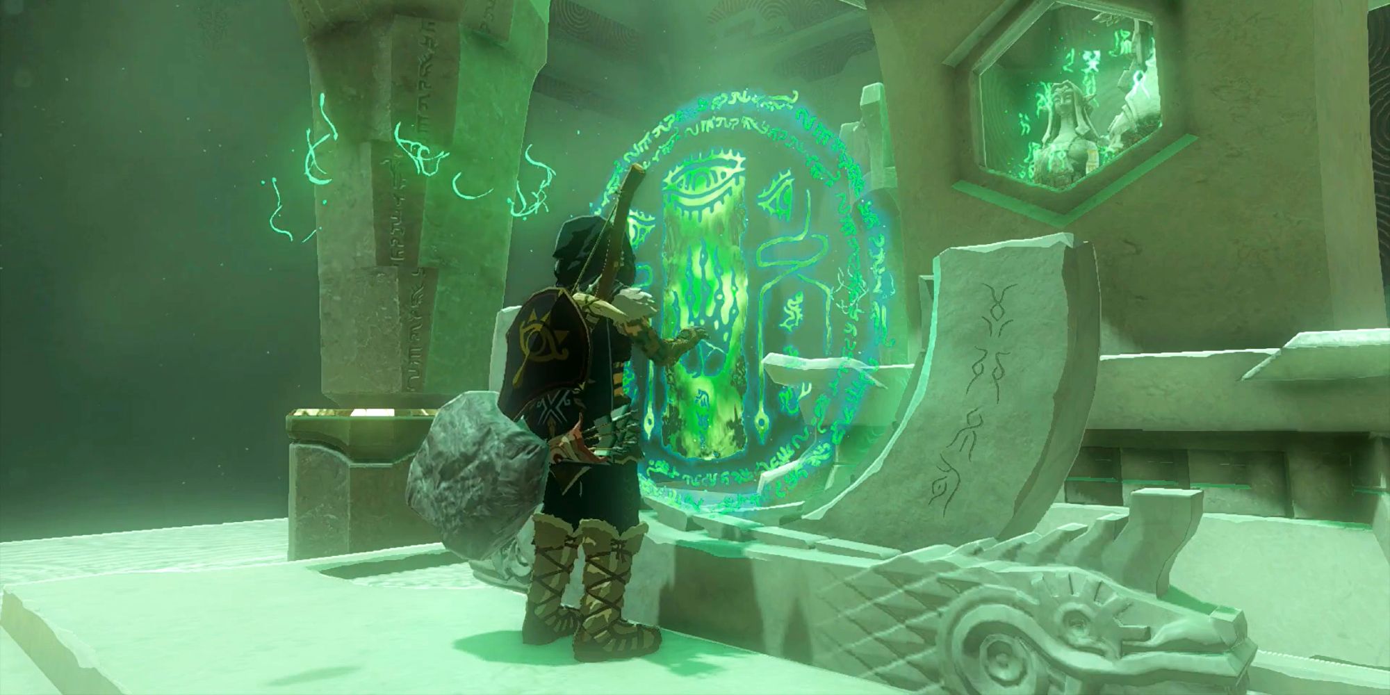 The Legend Of Zelda Tears Of The Kingdom Link Claiming Light Of Blessing In Sepapa Shrine