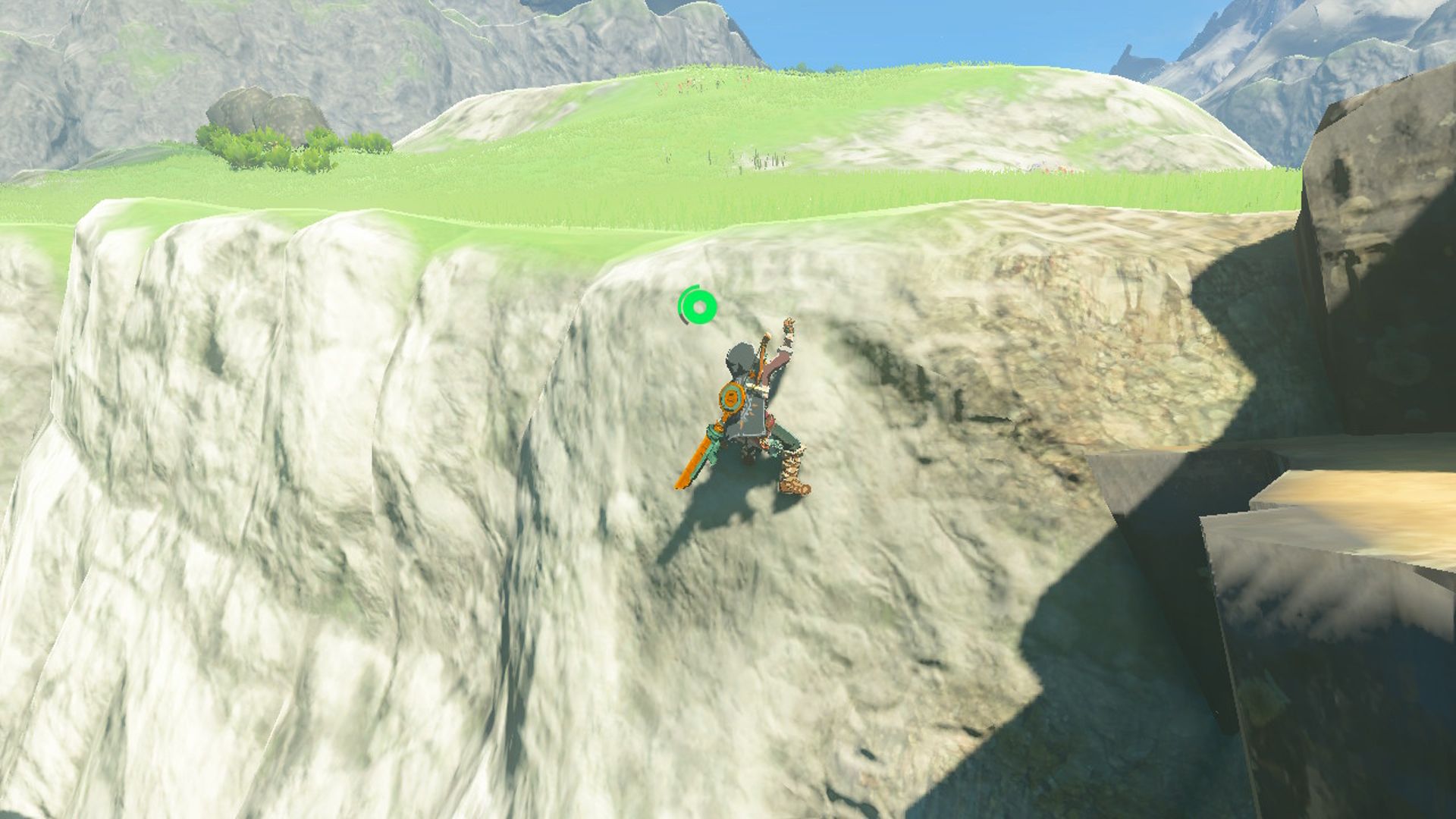 The Legend Of Zelda Tears Of The Kingdom Link Climbing Hateno Village Cliffside