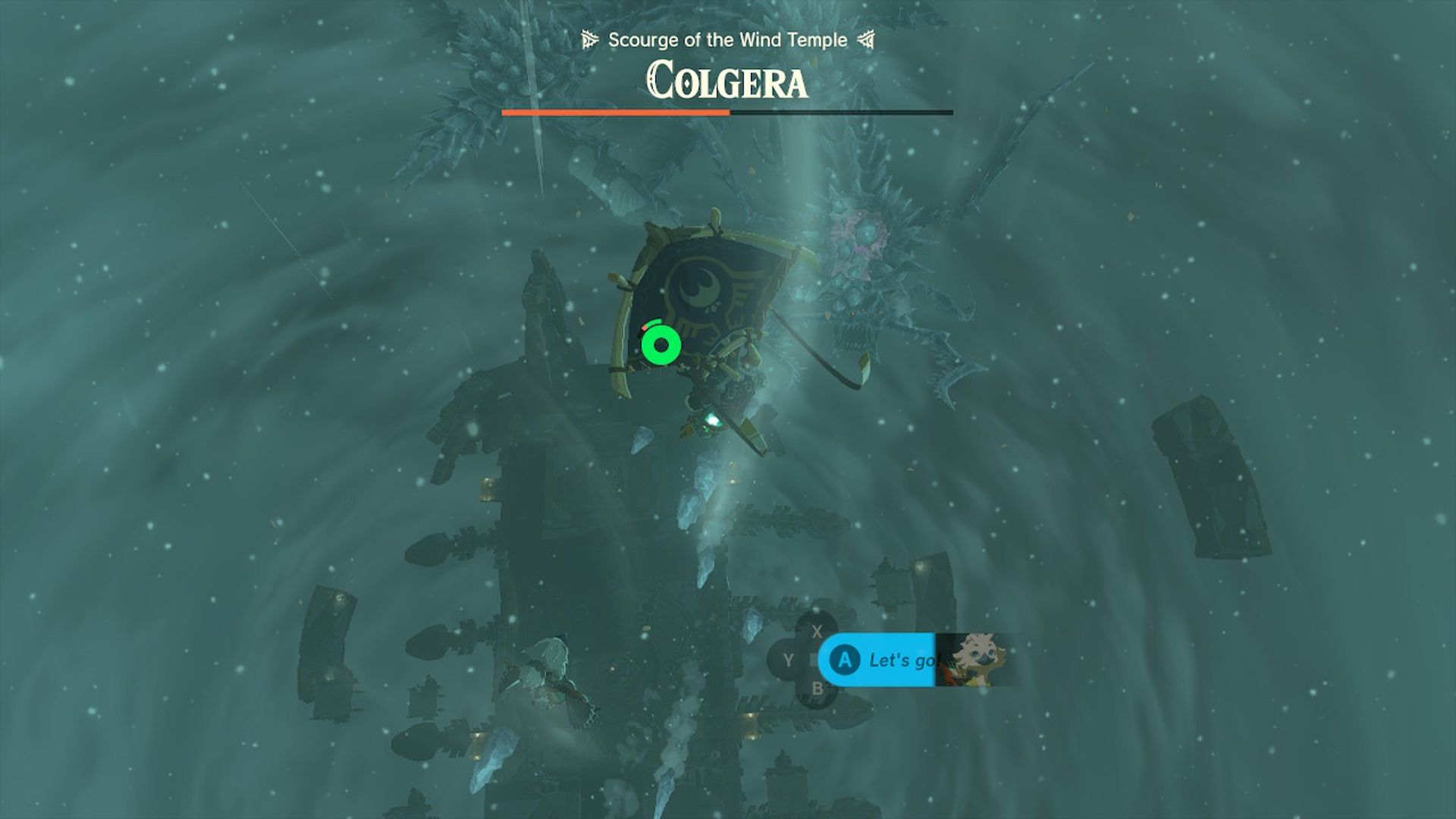 The Legend Of Zelda Tears Of The Kingdom Link Dodging Colgera Ice Spike Attack