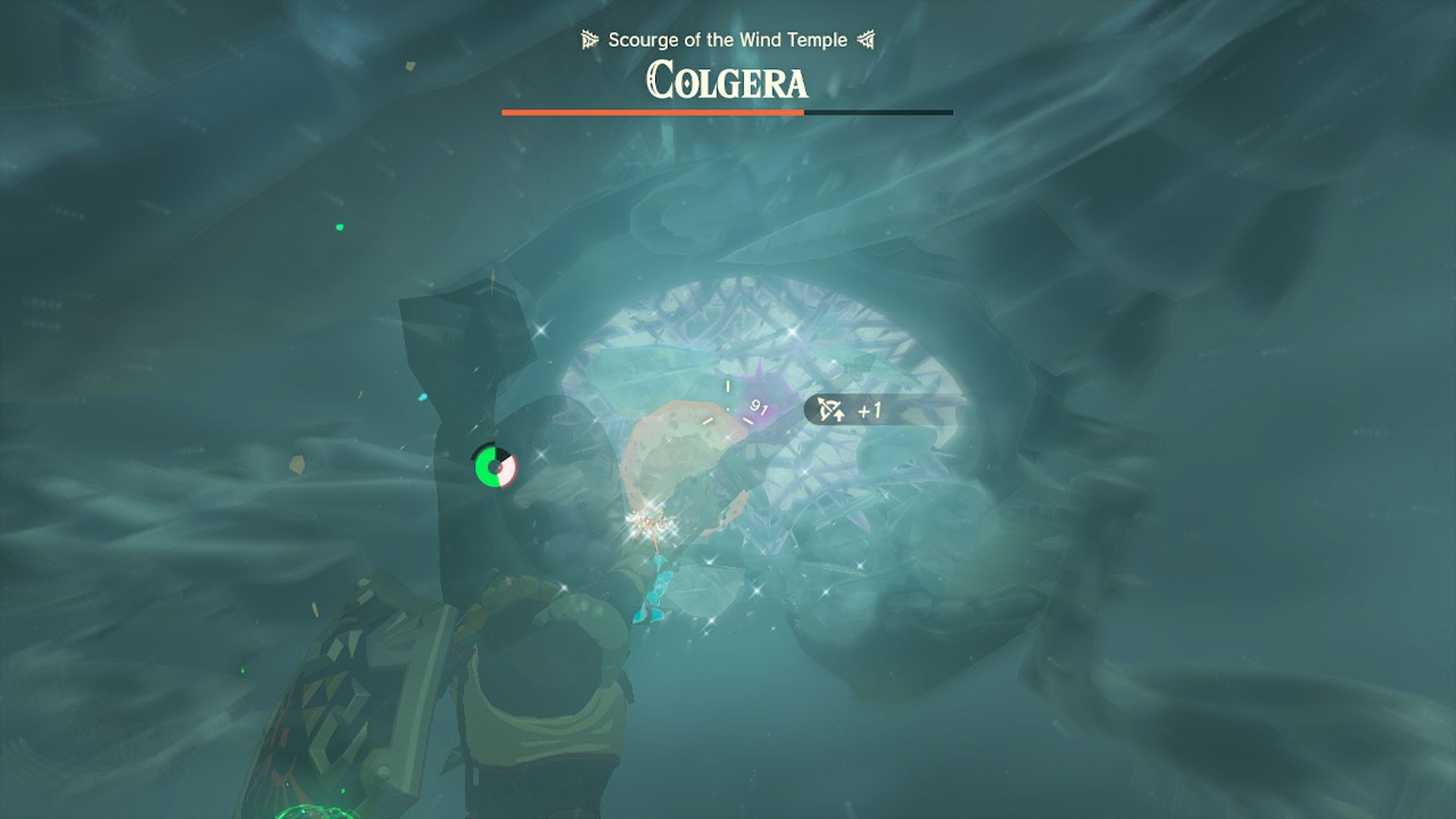 The Legend Of Zelda Tears Of The Kingdom Link Firing Homing Arrow At Colgera