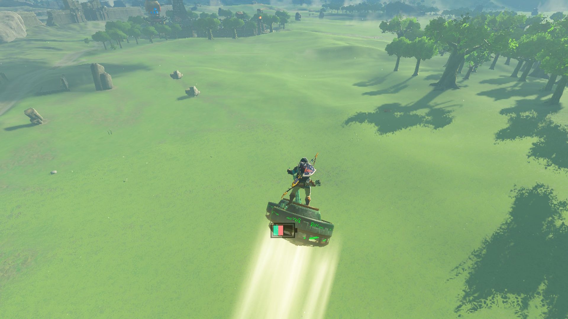 The Legend Of Zelda Tears Of The Kingdom Menghubungkan Sepeda Terbang Dua Kipas Melayang Menuju Pendaratan Pengamatan