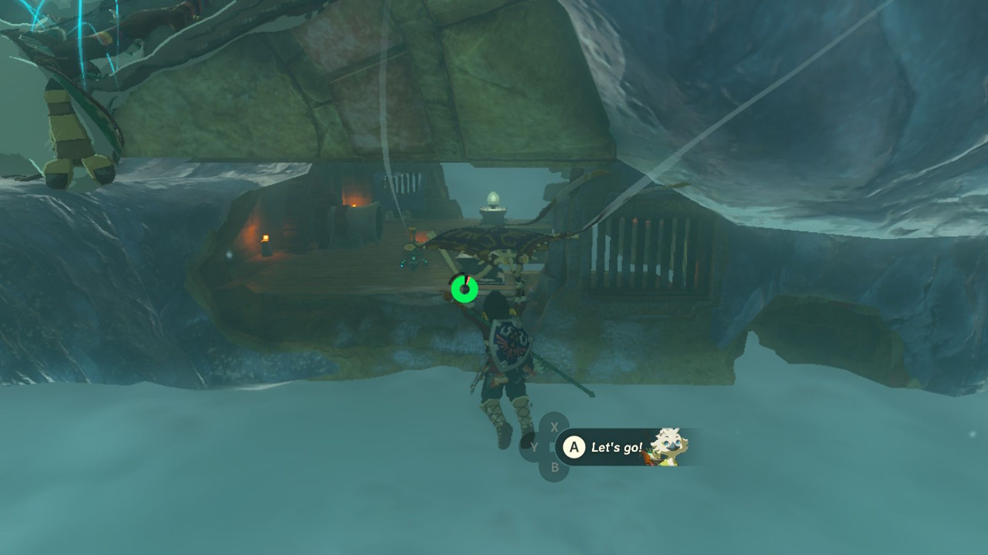 The Legend Of Zelda Tautan Air Mata Kerajaan Meluncur Di Bawah Kapal Kuil Angin Untuk Mencapai Ruang Turbin