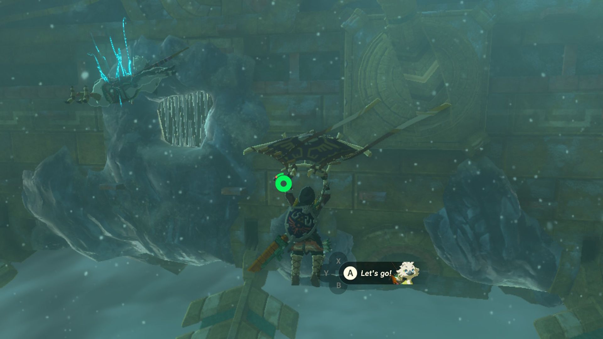 The Legend Of Zelda Tautan Air Mata Kerajaan Meluncur Menuju Pintu Masuk Ruang Turbin Kuil Angin Ketiga