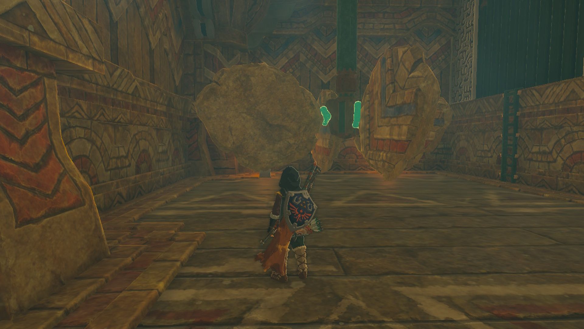 The Legend Of Zelda Tears Of The Kingdom Link Melihat Mekanisme Kincir Angin Yang Telah Selesai Di Kuil Angin