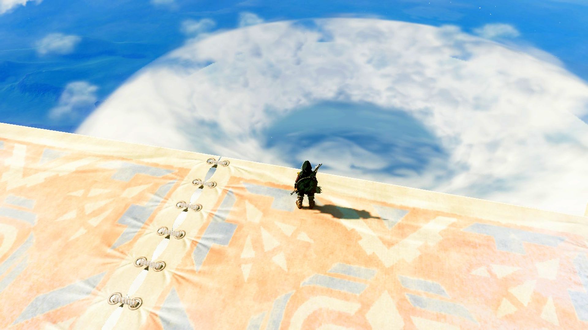 The Legend Of Zelda Air Mata Tautan Kerajaan Melihat Kuil Angin Dari Atas Awan