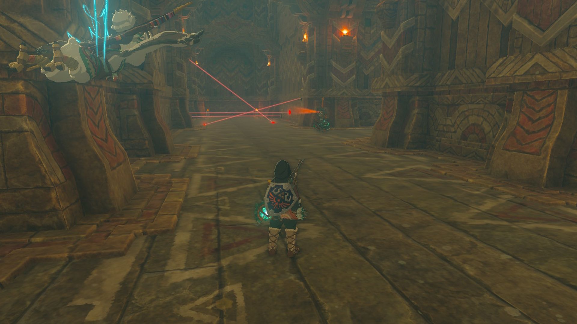 The Legend Of Zelda Air Mata Tautan Kerajaan Melihat Ke Bawah Lorong Kuil Angin Di Dada Dan Bangunan Bermusuhan