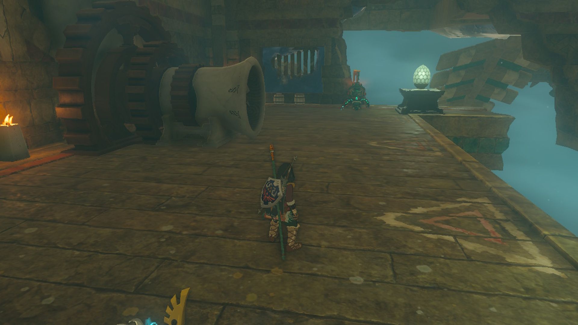 The Legend Of Zelda Tears Of The Kingdom Link Mempersiapkan Pembangunan Pertempuran Di Ruang Turbin Kuil Angin Kelima