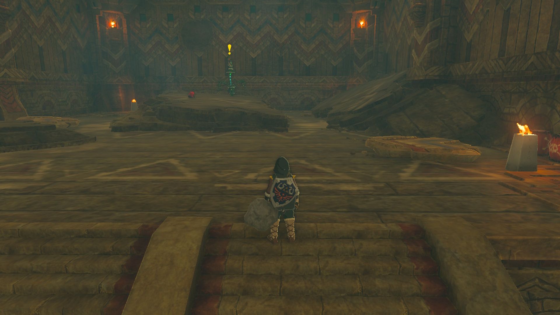 The Legend Of Zelda Tears Of The Kingdom Link Bersiap Untuk Membangun Pertempuran Dekat Ruang Turbin Kuil Angin Keempat