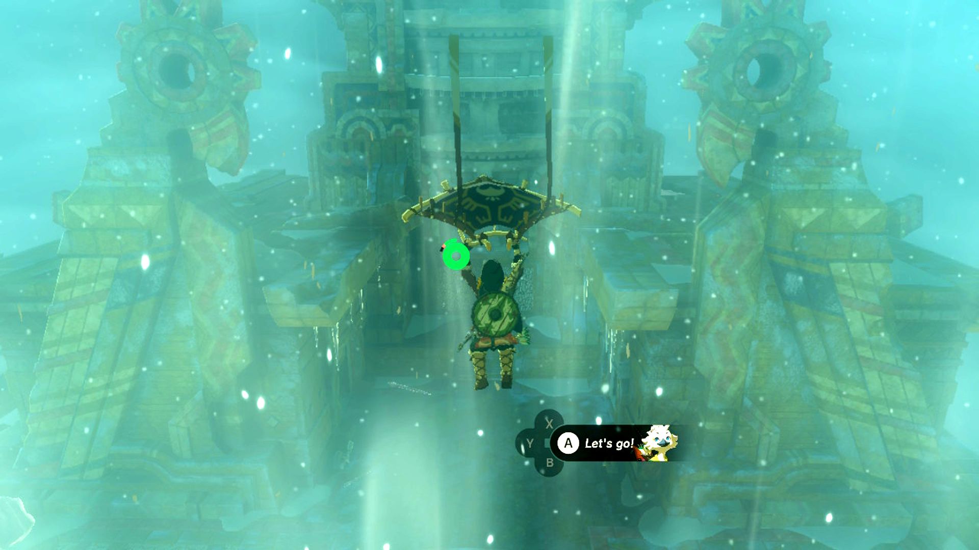 The Legend Of Zelda Tears Of The Kingdom Link Menggunakan Aliran Udara Untuk Meluncur Menuju Bagian Depan Kuil Angin