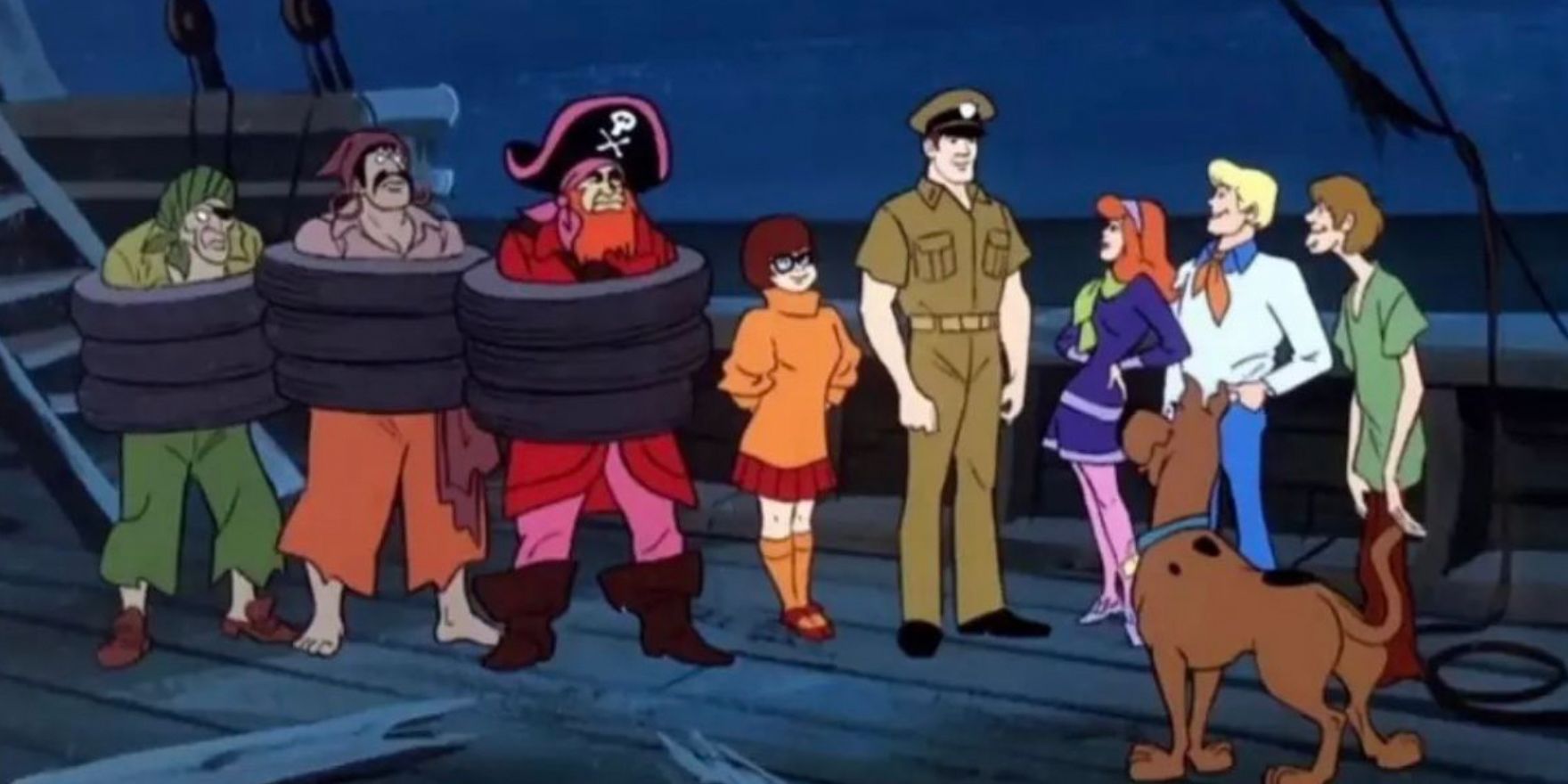 The Scooby gang catches Redbeard and his pirates in the Scooby-Doo episode Go Away Ghost Ship