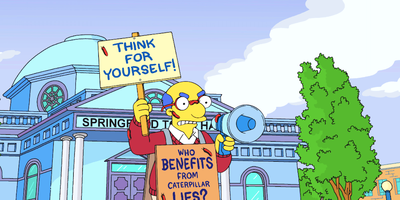 The Simpsons spoofs COVID with Kirk's anti lockdown protest