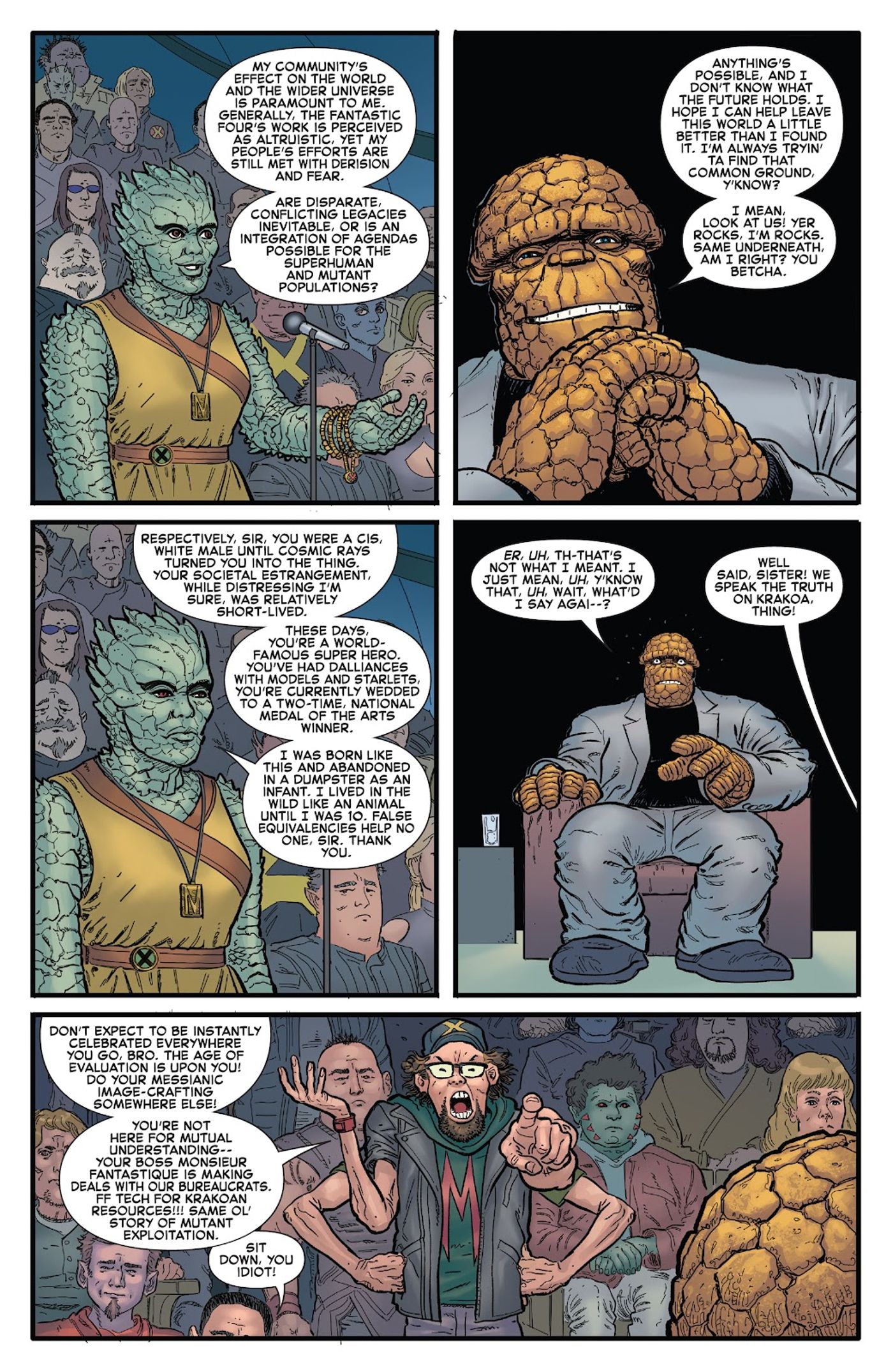 The Thing's hypocrisy is called out by a mutant in Krakoa