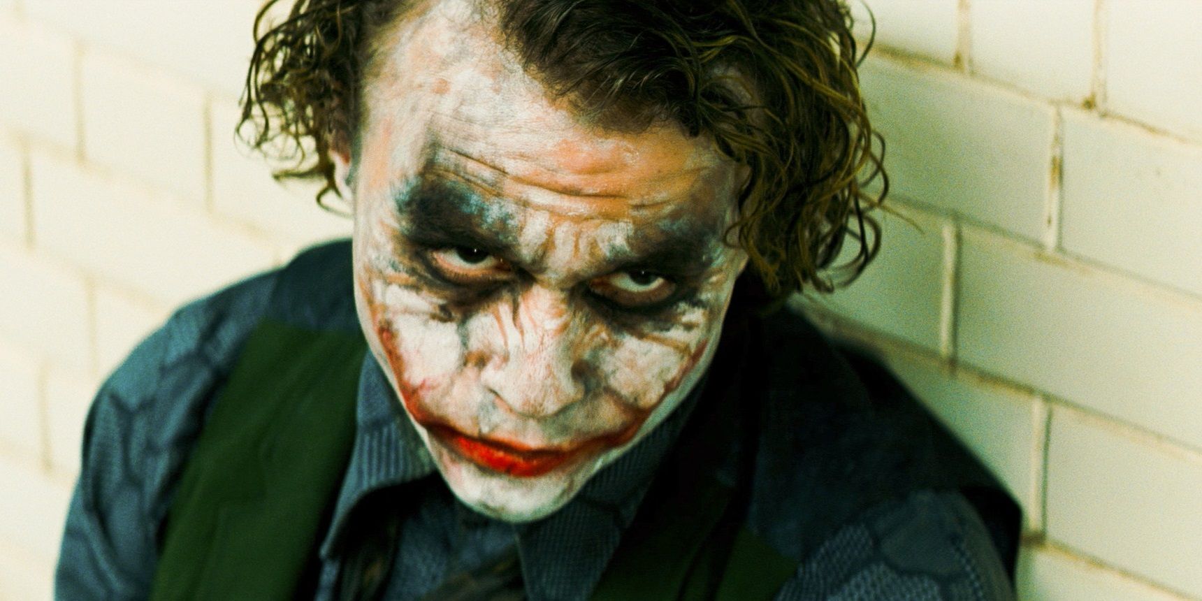The Joker in a police station in The Dark Knight
